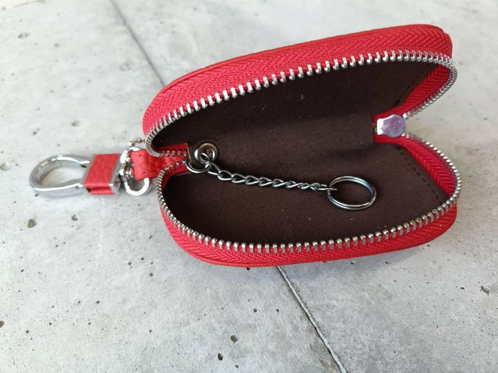 mauve Genuine Leather Smart Key Case, Pink