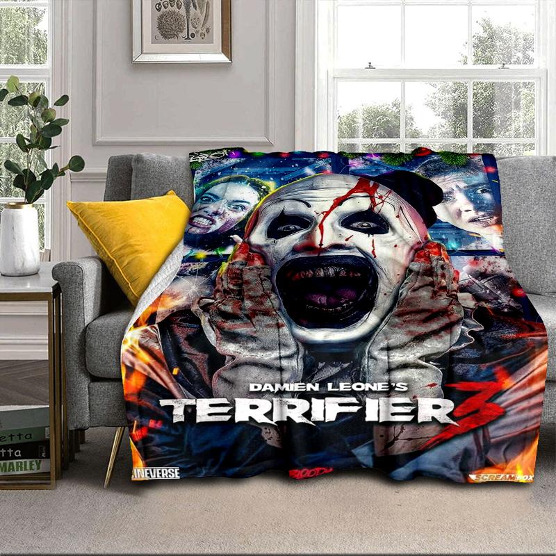 Clown Horror Decke Flanelldecke für Bett, Sofa, Camping, Wandern, Picknick Zubehör, Geschenk für Familie Fan Geschenke