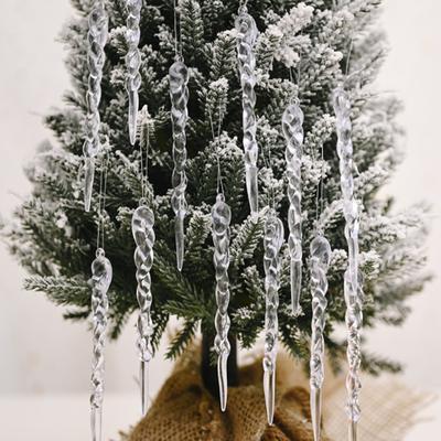 (12 Stück/Packung) Weihnachtsbaum-Anhänger Kunststoff Transparent Eiszapfen Deko Weihnachtsdekorationen Für Handgemachtes DIY Heimdekoration