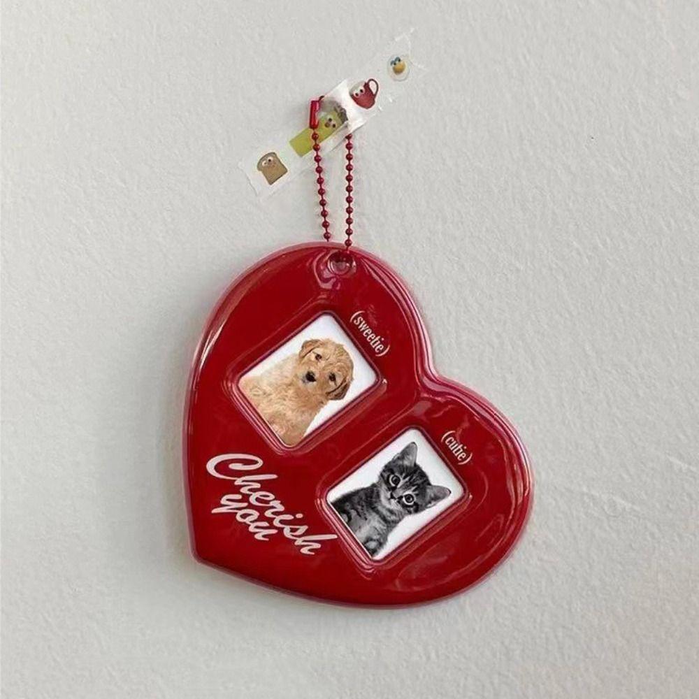 PVC Idol Photo Frame Love Heart Shape Pendant Card Holder High Quality Photo Sleeves