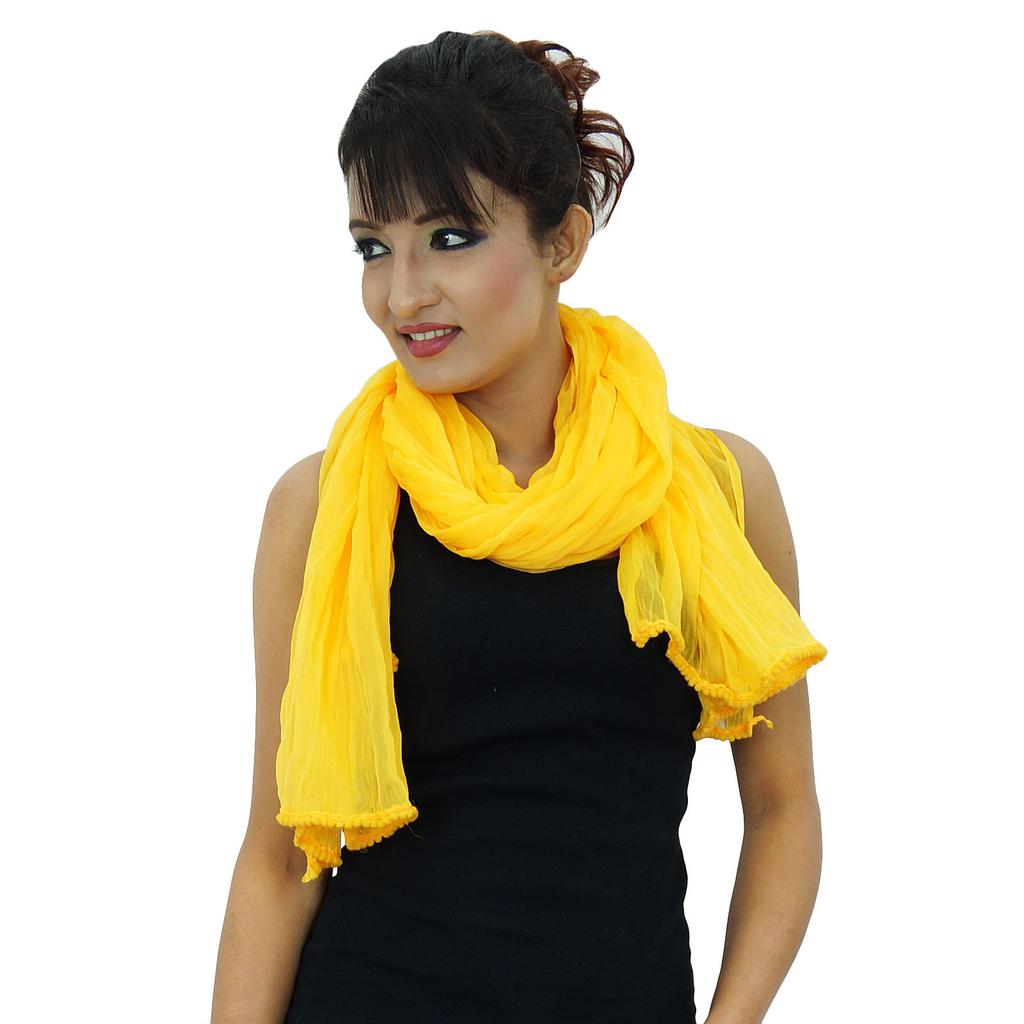 Chiffon Blend Dupatta Long Stole Women Neck Wrap Indian Scarves Chunni