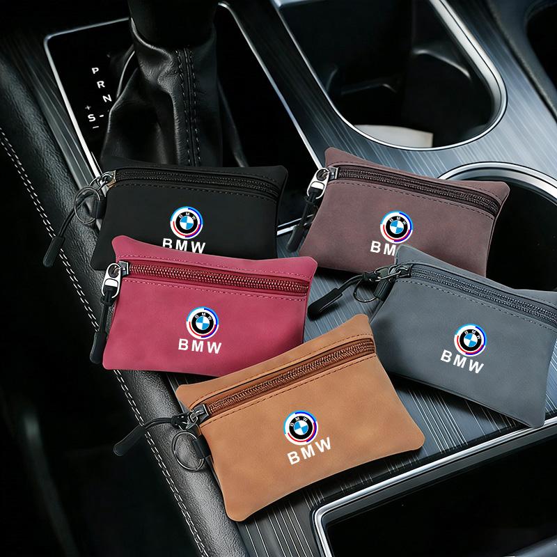 Portable Suede Car Key Bag Zipper Wallet Card Coins Storage Pouch for BMW E36 E39 E46 E53 E90 M3 M5 X1 X3 X5 X6 50th Anniversary FLVCM1
