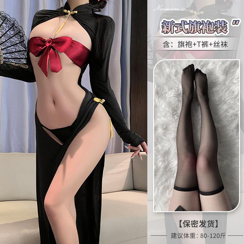 Domila Wears Two Front and Back To Trap Surprises Before Opening The Curtain To Show The Chest Cheongsam F877 Erotic Underwear Sexy Temptation Uniform