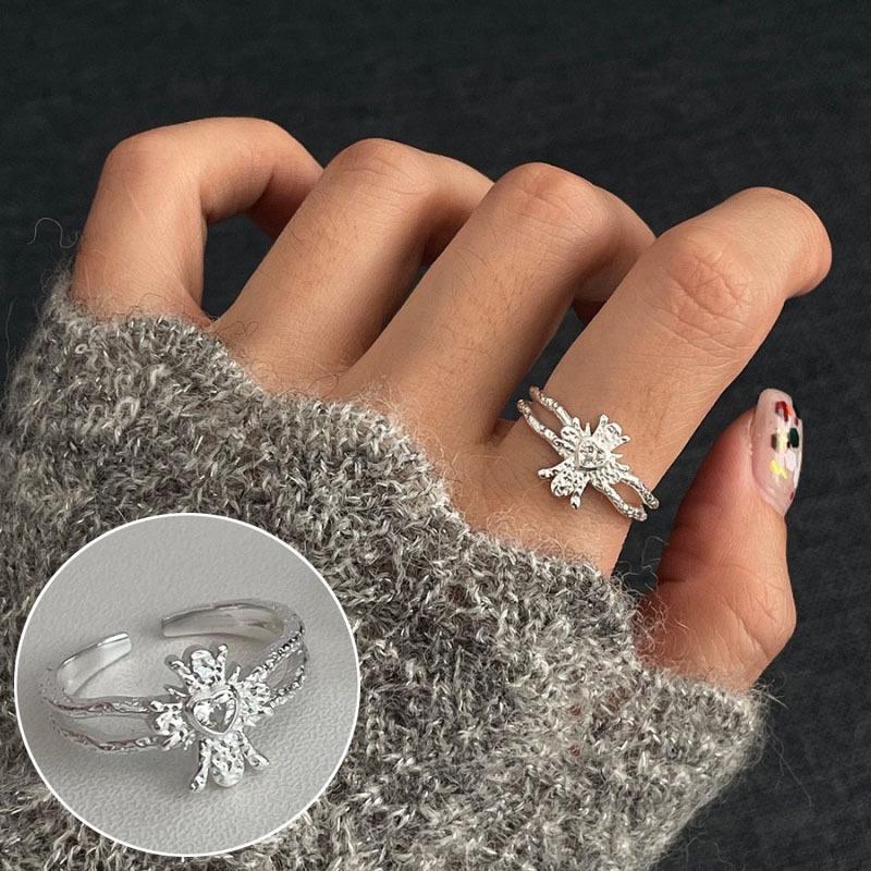 Elegant S925 Silver-Plated Light Blue Open Ring for Women - Versatile, Fashionable, and Luxurious Index Finger Design.