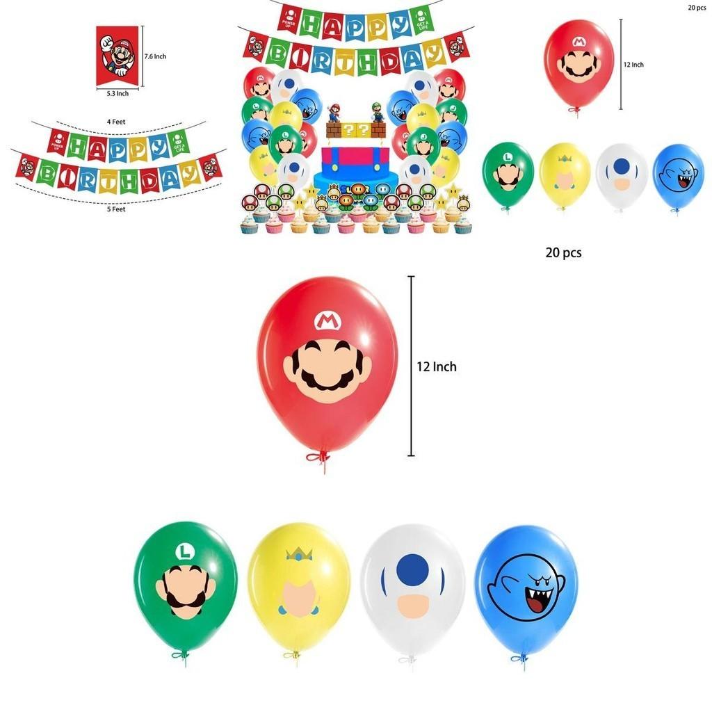 Super Mario Festa di Compleanno per Bambini Tuta Decorazioni Caratteristiche Palloncini Colorati E Festoso Stendardo Per Celebrazione