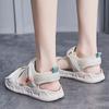 Sandalen Damen neue Damenschuhe Sommer, trendige vielseitige flache Schuhe Sport Klettverschluss