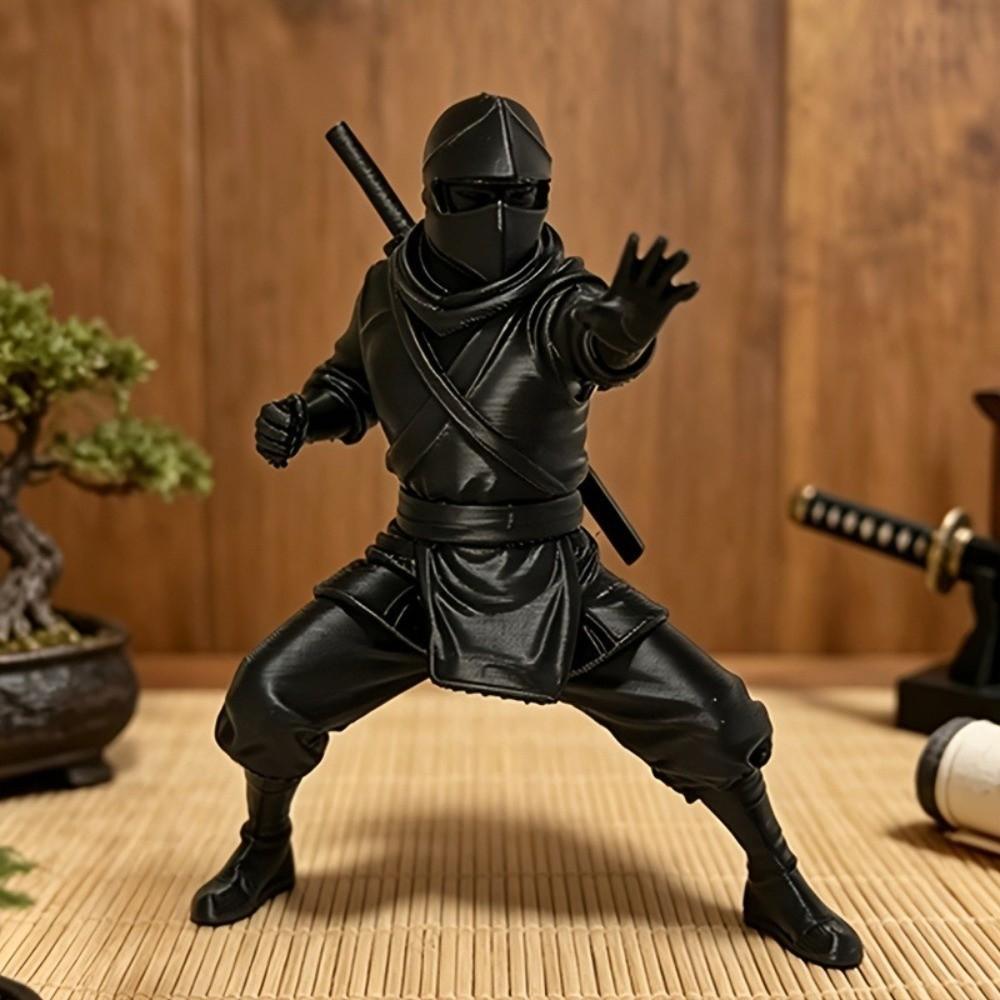 Sitting Pose Warrior Figurine 3D Printed Zen Statue Creative Samurai Sculpture Gift
