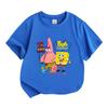 Kids Boys Girls 100% Cotton Short Sleeve T-shirt, Cute Cartoon Character Print Casual Crew Neck Tee, Comfortable Lightweight Top for Daily Wear In All