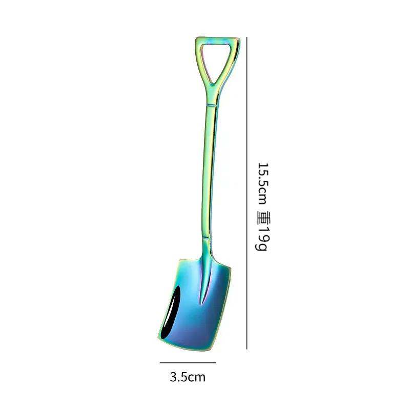 Stainless Steel Coffee Tea Scoops Creative Retro Shovel Scoop for Dinner Ice Cream Dessert Watermelon Kitchen Tableware Bar Tool TLY008
