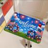 1pc American Independence Day Welcome Mat Suitable for Home & Outdoor Decoration, Non-Slip Machine Washable Easy-Clean Polyester with American Flag, S