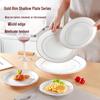 Gold Rim Ceramic Round Dinner Plate