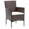 Garden Dining Set with Cushions 9 pcs Brown Poly Rattan