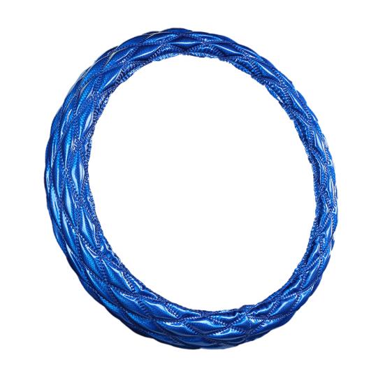 

Чехол на рулевое колесо автомобиля, анти-ромб, 3D кожа, блестящая искусственная кожа, 38 см, четыре 38cm синий