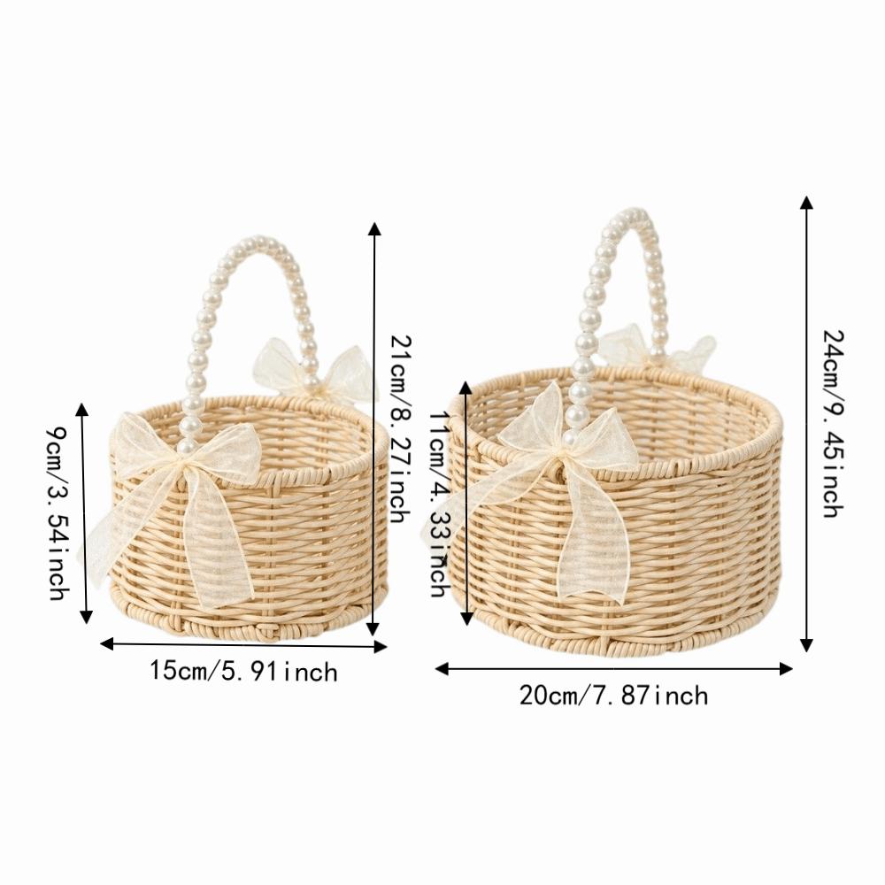 Natural-Looking Woven Flower Basket Artificial Flower Arrangement Basket Storage Basket  Photo Prop