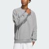 Adidas All Szn Oversized Sweatshirt Solid Color Letter Logo Embroidery Detail Sports Crew Neck Pullover Men Sweatshirt Medium-Gray IX6821