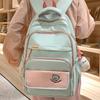 Middle School Student Korean Schoolbag High Value Girl Niche Design Contrasting Color Backpack High School Student Large Capacity Backpack Women