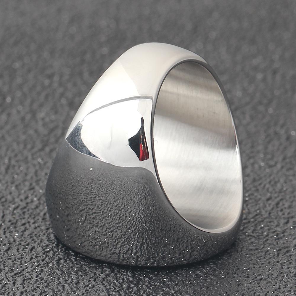 Men's 22MM Polished Titanium Steel Ring with Laser-Etched Seven-Pointed Star Rune