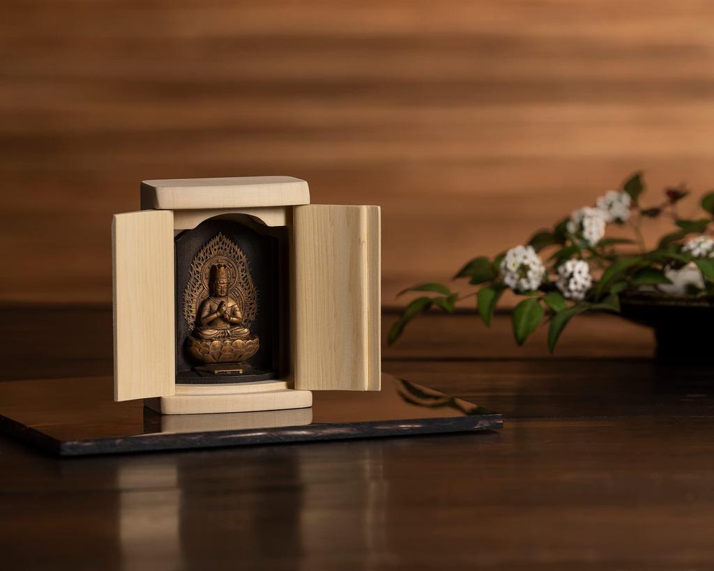 Zeku Mantra Dainichi Nyorai Buddhist Statue In a Shrine Koyasan Kongo Temple Prayer Kobo and the 12 Zodiac Talismanic Deities (gold Finish) -