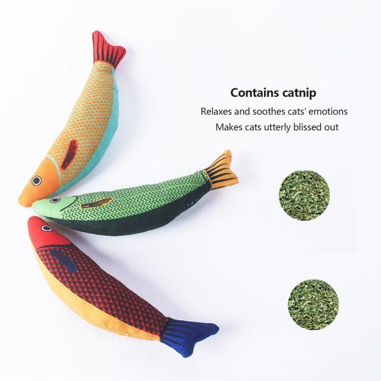 Cat Toys Fish Shape Catnip Toy Chew Resistant Relieves Boredom And Anxiety Cat Toy Soft Texture Interactive Toy for Pet Oral Care