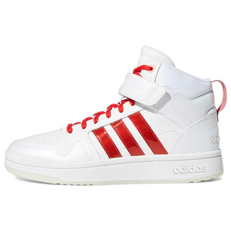 Adidas Neo Postmove Mid Comfortable Durable High-Top Skate Shoes Women Sneakers White Red GZ3799