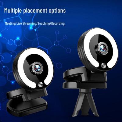 4K HD-Webcam mit integriertem Mikrofon und Fülllicht für Streaming und Videoanrufe