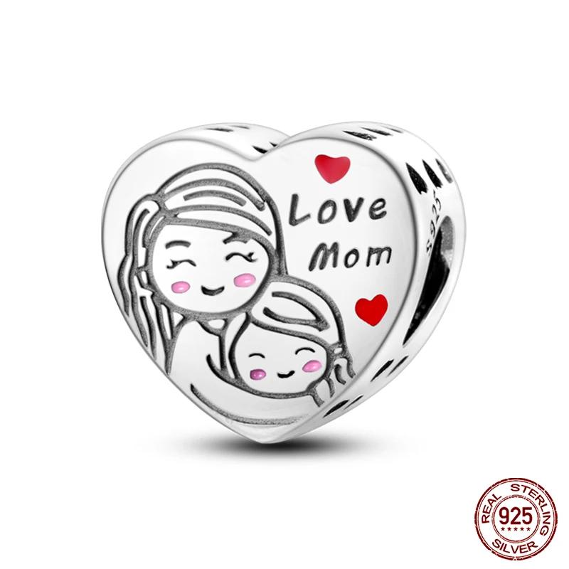 S100% Copper Heart Shaped Warm Family Charm Beads Fit Pan Original Bracelets Fine Diy Jewelry Gifts