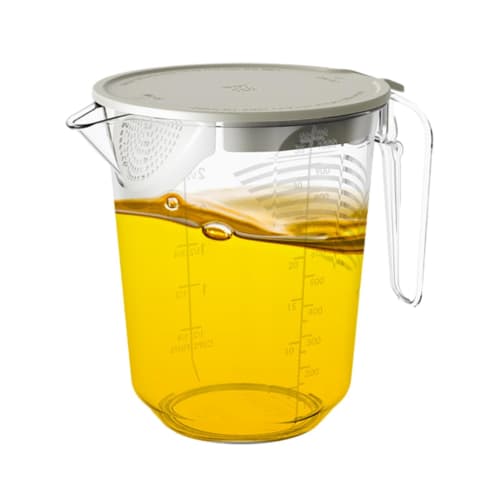 Transparent Measuring Cup - 1000ml Multifunctional Filter Measuring Cup with Egg and Milk Whisk, Graduated Measuring Cup, 4 Capacity Units, Mixing Ket