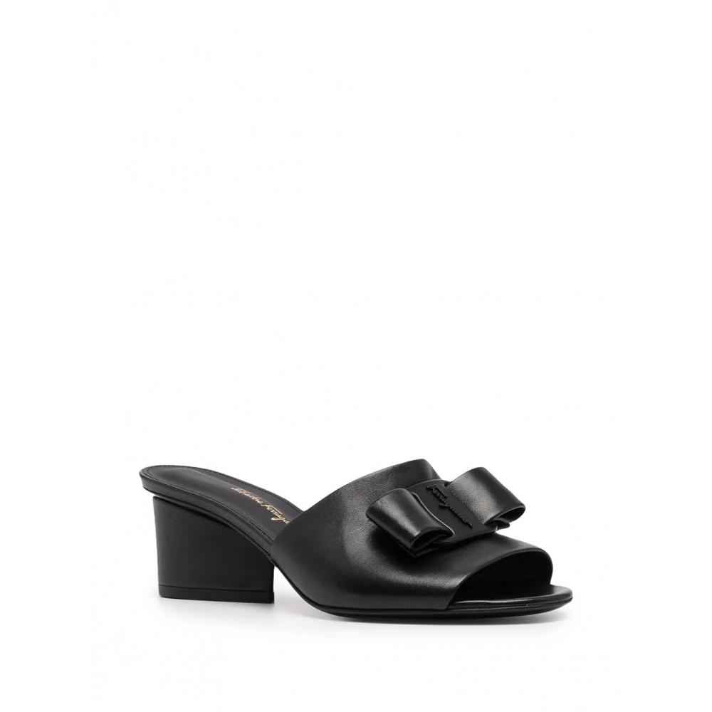Salvatore Ferragamo Ferragamo Viva Bow 60mm Mules Black