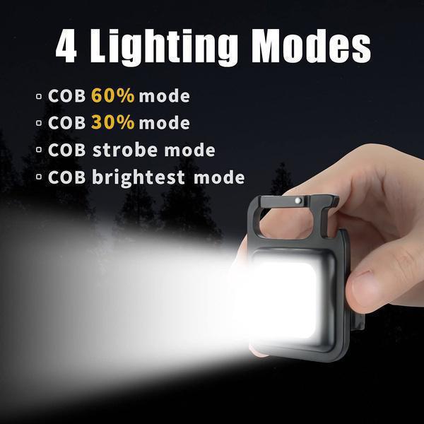 LED Flashlights Mini Cob Keychain Work  Light Rechargeable Magnetic Keychain Light Portable Outdoor Fishing Camping Lamp