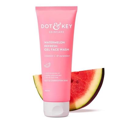 DOT & KEY Watermelon Super Glow Gel Face Wash With Vitamin C&Cucumber|Face Wash For Glowing Skin|Oil Free Face Wash|Removes Excess Oil&Dirt |100Ml