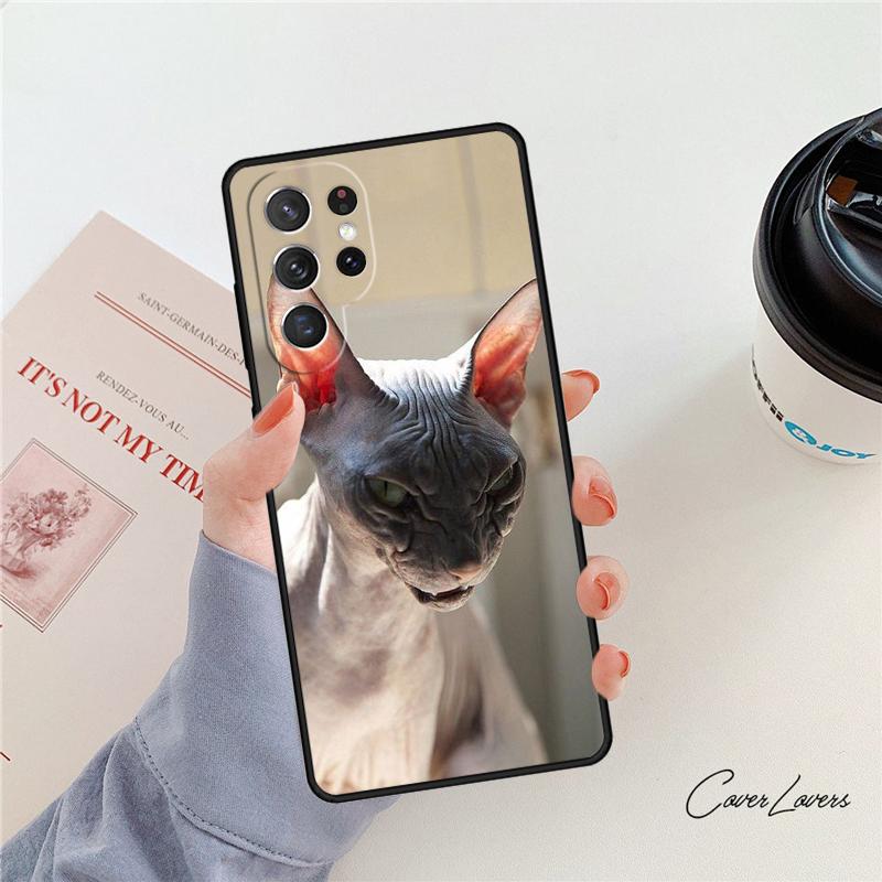 Sphynx Sphinx Cat Phone Case For Samsung Galaxy S24 S25 S23 S22 Ultra Note 10 20 Plus S20 S21 FE Cover