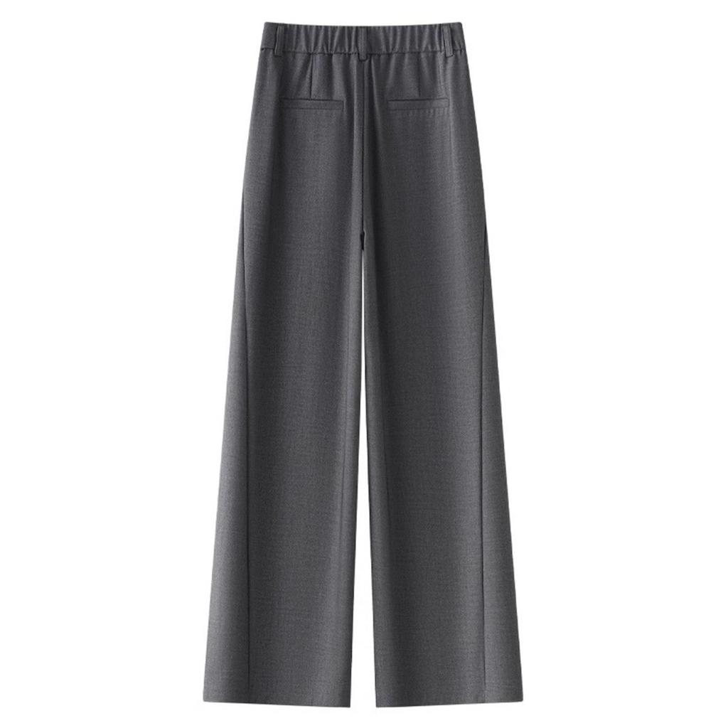 Beige Damen Weitbeinige High-Waist Drapierte Hose - Frühjahr/Sommer Kollektion 2025