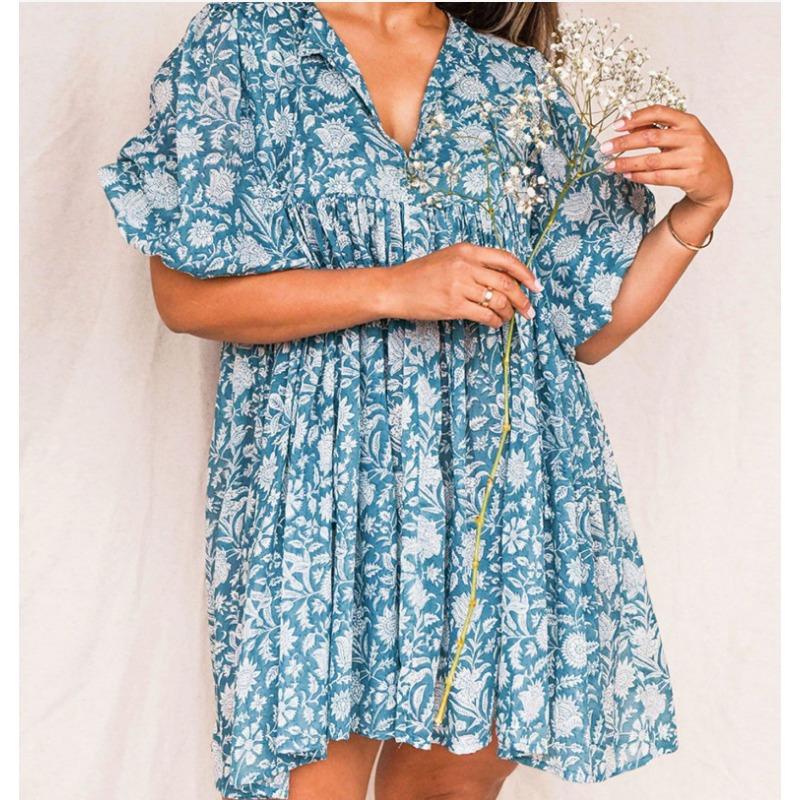 Sommer-Damenkleid, modisch, große Yards, lose Träger, personalisierte literarische Retro-Kleider im europäischen und amerikanischen Stil