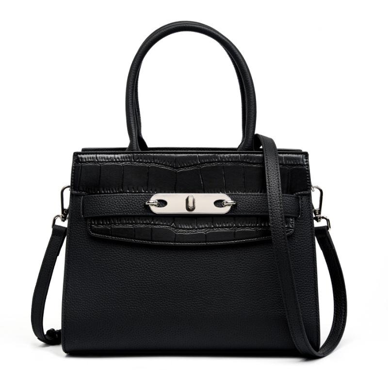 

Сумка из коровьей кожи Новая универсальная сумка через плечо для женщин чёрный