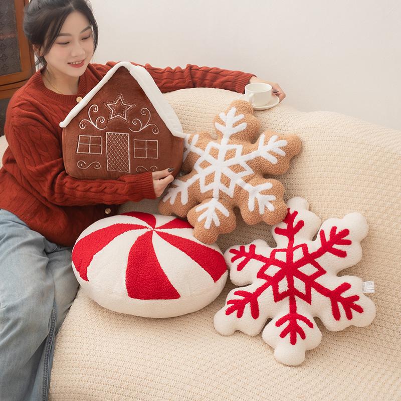 High-Standard Candy First-Class Wreath High-Standard Snowflake Premium-Quality Cushion Superior-Grade Plush Top-Grade Pillow Superior-Grade For