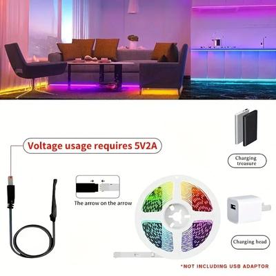 LED USB Strip Light Remote Control Color Changing 5050 RGB LED Bluetooth Connectivity Colorful Light Strip Set Flexible Lights