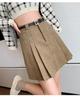 Corduroy Pleated High-Waisted Bodycon Mini Skirt - 2025 Autumn/Winter Collection