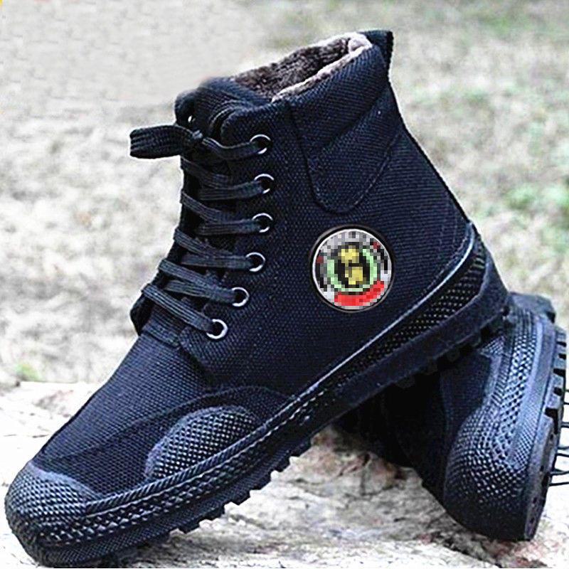 

Мужские зимние высокие парусиновые ботинки с бархатной подкладкой — теплая, прочная, морозостойкая рабочая обувь 46, with label