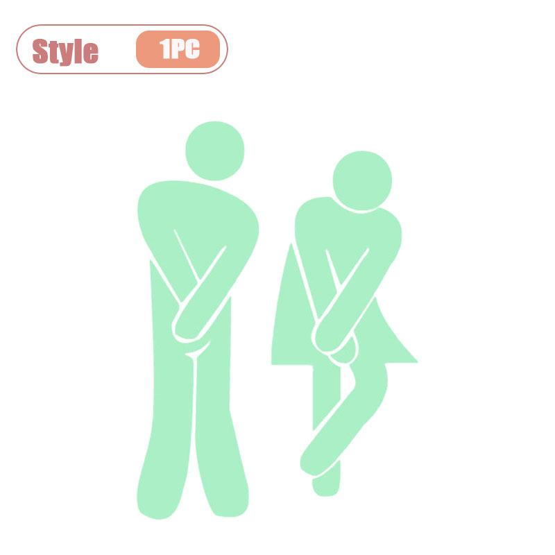 

Glow in The Dark Toilet Sticker Funny Bathroom Indicator Sign for Night Light and Direction Luminous Wall Decal DIY Home Decor