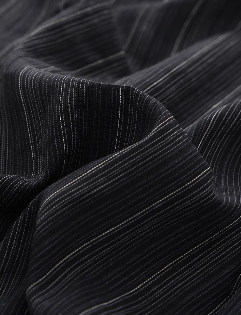 Kaituck Family Suimin Care Shijira Sizes 3L Black Men's Japanese-Made Pajamas, Yarn-Dyed Fabric, 100% Cotton, V-Neck, Black, Navy, Spring, Summer,