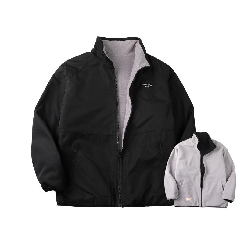 

Reversible Windproof and Warm Mid-Large Boys Coat - 2025 Trendy Windbreaker Jacket 150cm чорний