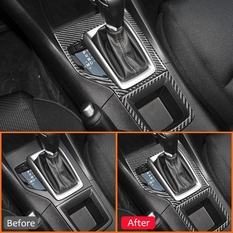 Carbon Fiber Car Center Control Type-B Gear Shifter Panel Trim Frame Decoration Sticker For Mazda 3 Axela 2014-2017 Accessories