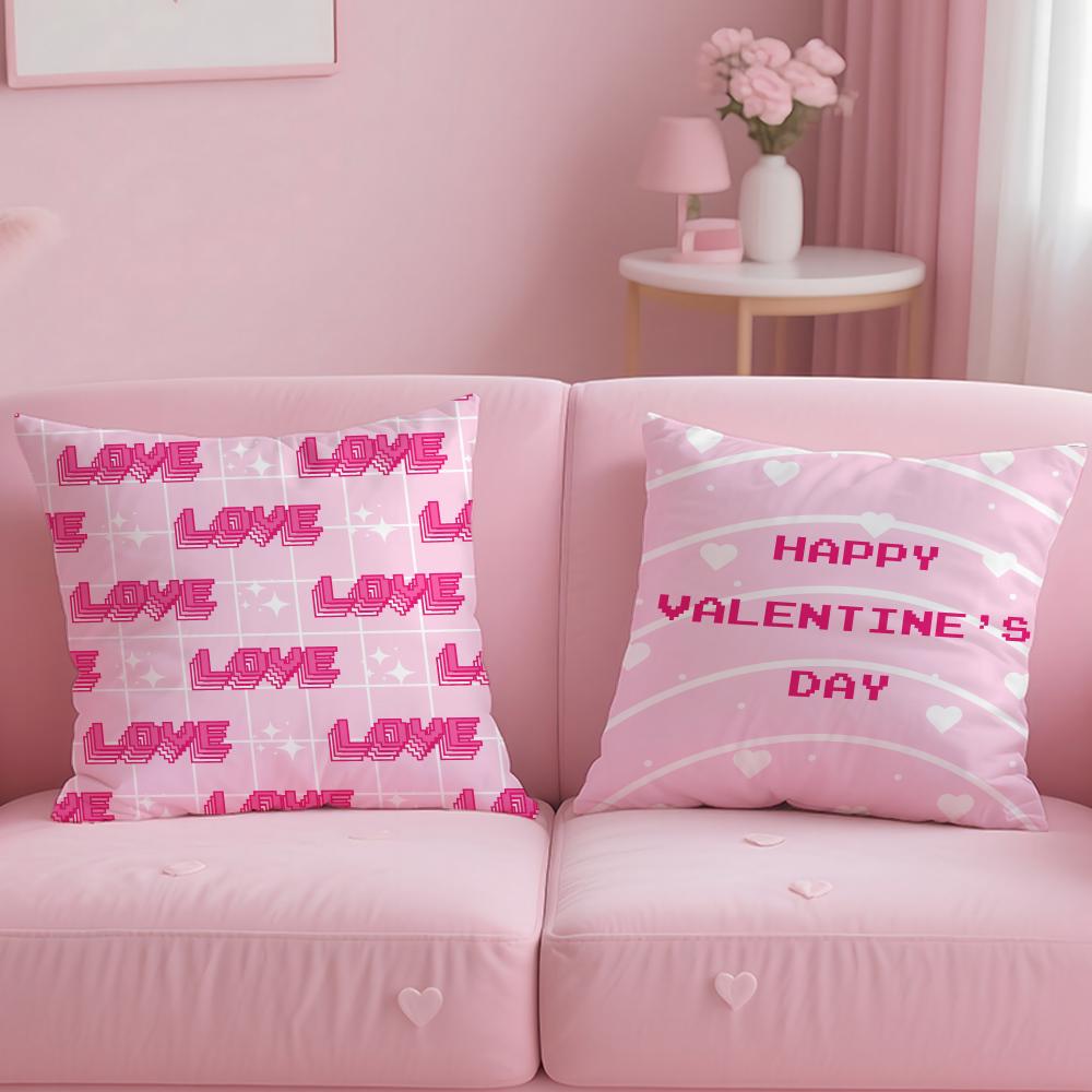 Classic Holiday Valentines Day Cushion Cover Soft EasyWash Pillow Case Versatile for Couch Bed Travel and Office