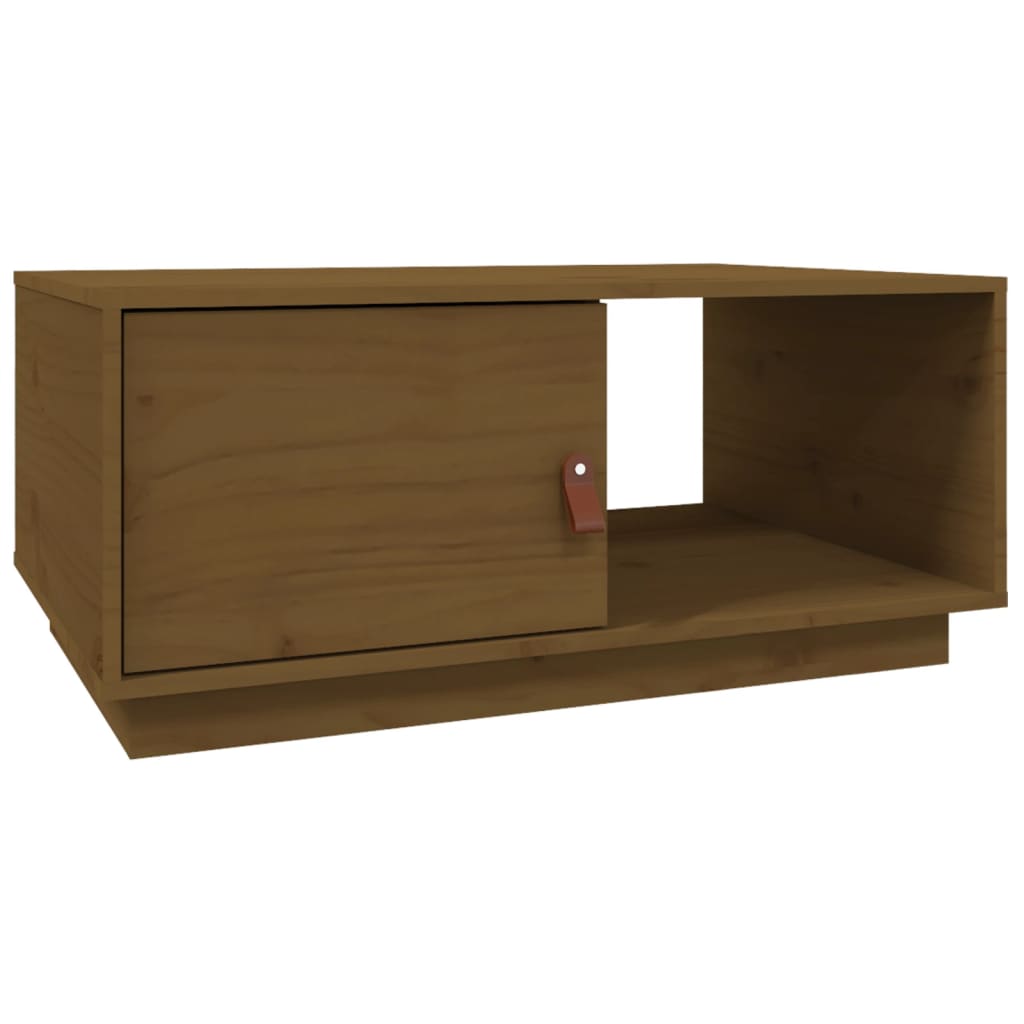 Coffee Table Honey Brown 80 X 50 X 35.5 Cm Solid Pine Wood