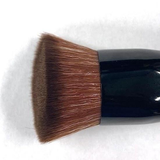 Shishida Seishindo Makeup Brush Foundation Large Angled Flat Type Made Japan Black Approximately 12.532.3cm LQ-04