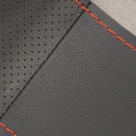 Car Steering Wheel Panel Hand Sewing Leather Cover Trim For Kia Carens 2013-