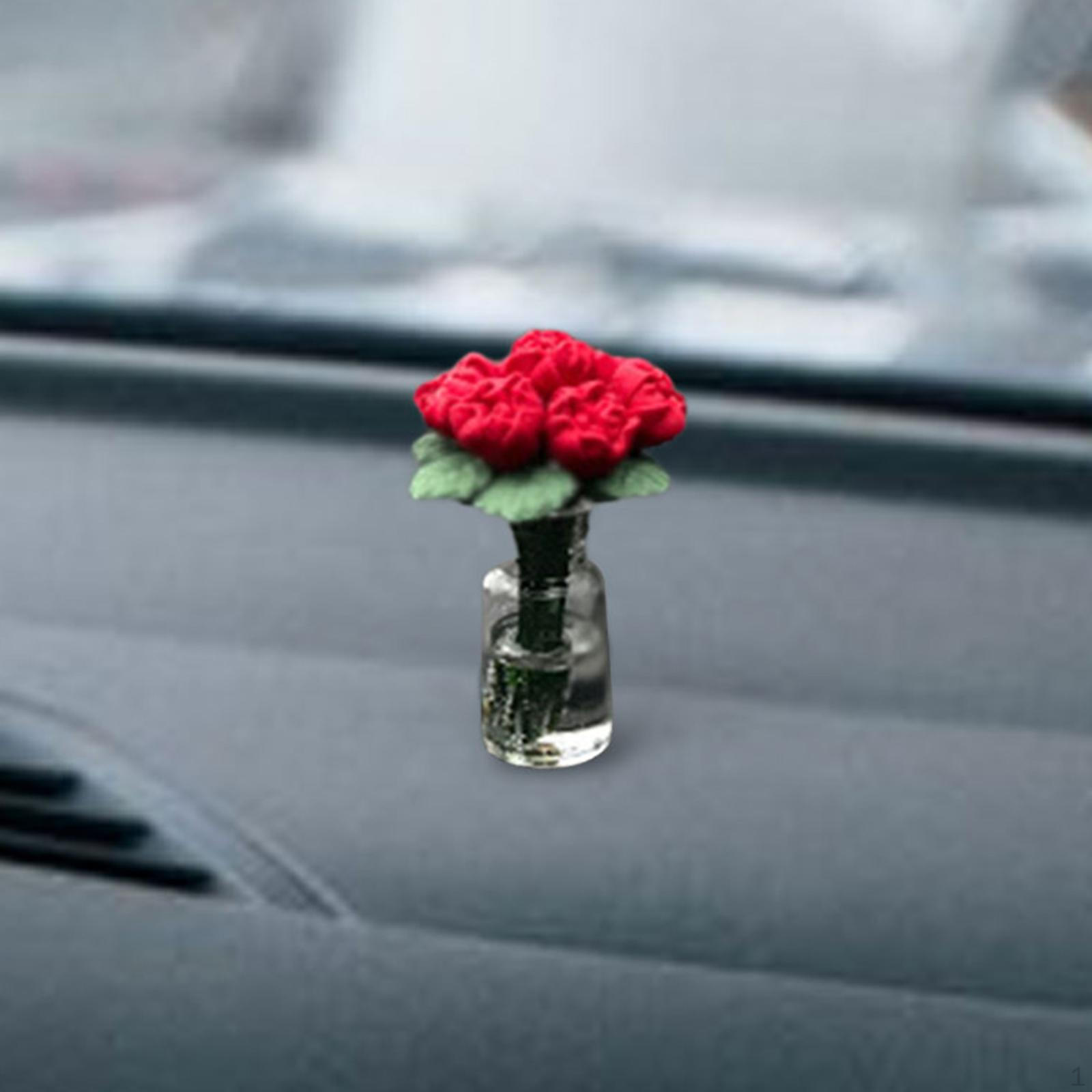 Car Dashboard Miniature Garden Decor for Home And Office Red