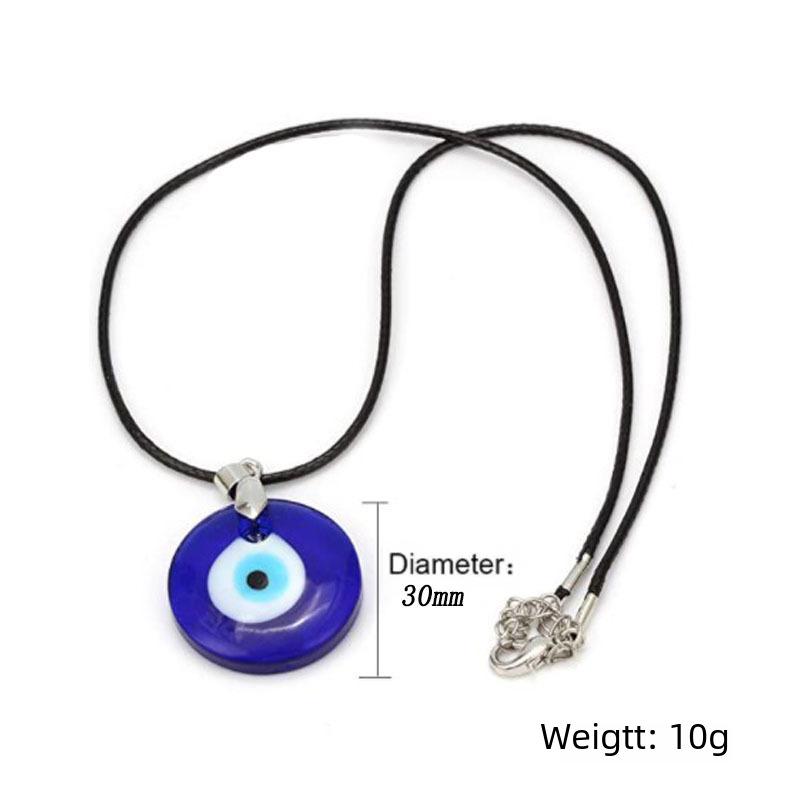 Blue Evil Eye Glass Necklace - Turkish Pendant Jewelry