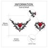 Edgy Heart Bat Wing Pendant Necklace Dark Fantasy Skull Hand Jewelry For Women Gothic Halloween Gift Fashion Accessory