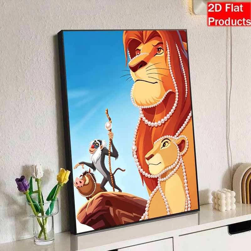 Disney DIY Pearl Painting The Lion King Creative Pearl Style Decorative Painting Creative Ornaments Friends Gifts Desktop Displays Home Decoration